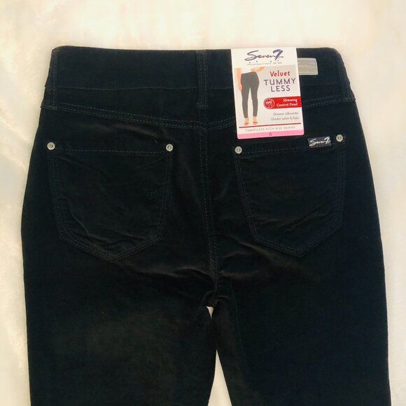 Seven 7 - Tummy less High Rise Skinny Velvet Pants - Picture 2 of 6